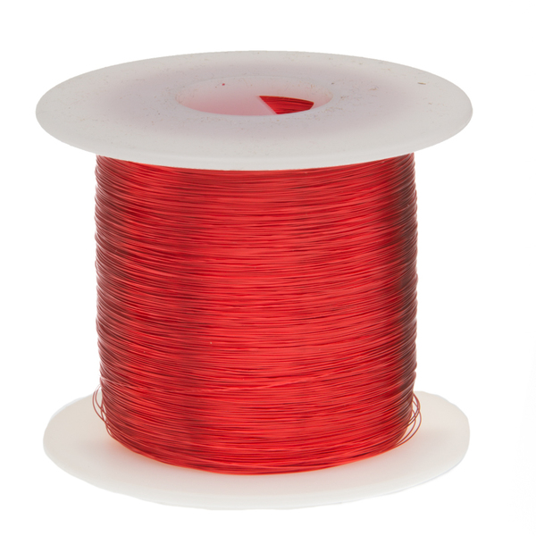 Remington Industries Magnet Wire, Enameled Copper Wire, 27 AWG, 1.0 Lbs, 1601' Length, 0.0151" Diameter, Red 27SNSP